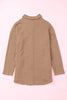 Retro Camel Full Size Drop Shoulder Jacket With Button-Up Design Women Jacket by Stevvex