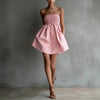 Women's Strapless Tube Mini Dress – Solid Color Elastic Waist by FitiqueFit