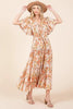 New Summer Floral Tie Waist Flutter Sleeve Tiered Dress – Graceful and Feminine Dress with Bohemian Charm and Flattering Tie Waist by Stevvex