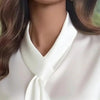 Women's Ribbon Detail Blouse, Lightweight Business Casual Shirt by FitiqueFit