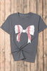 Black Baseball Bowknot Graphic Casual Tee by Wild and Free Boutique