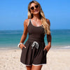 Women's Minimalist Sports One-Piece Swimsuit – Solid Color Sleeveless by FitiqueFit