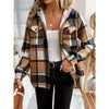 Women's Plaid Fleece Lined Hooded Jacket by FitiqueFit