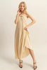 Knotted Detail Halter Neck Flowy Maxi Dress Elegant and Chic Halter Neck Dress with Flowy Maxi Length for Formal Events by Stevvex