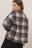Timeless Plaid Collared Neck Bouclé Jacket with Pockets Elegant Retro Outerwear Women Jacket by Stevvex