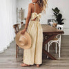 Printed Backless Sleeveless Strap Jumpsuit | Ginger Yellow by FitiqueFit