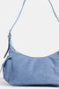 Fame Braided Accent Blue Shoulder Bag Double Pockets