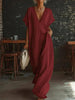 Lace-Trimmed Loose Linen Cotton Long Dress for Women by FitiqueFit