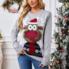 Loose Casual Parent-Child Gray Pullover Christmas Sweater by FitiqueFit