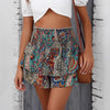Ethnic-style Printed High-waisted Pleated Wide-leg Shorts by My Store