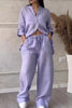 Wide-Leg Pants & Lace-Up Top Two-Piece Set – Solid Color, 12 Colors S–5XL by FitiqueFit