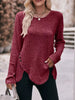 Ribbed Knit Long Sleeve T-Shirt by Simply Love