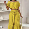 High-Waist Flared Pants & Top Two-Piece Set – 7 Colors, S–2XL by FitiqueFit