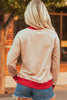White GAME DAY Letter Graphic Varsity Striped Detail Baggy Sweatshirt by Wild and Free Boutique