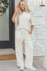 Rose Checkered Print Half Sleeve Tee 2pcs Lounge Pant Set by Wild and Free Boutique