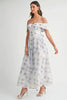 Floral Printed Off Shoulder Maxi Dress – Chic Off Shoulder Maxi Dress, Vibrant Floral Print, Beach Vacation Dress, Casual Summer Maxi Dress by Stevvex