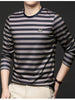 Men's Plus Size Striped Long Sleeve Thickened Warm T-Shirt by Simply Love