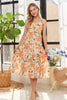 Smocked Back Floral Adjustable Strap Midi Dress For Women – Feminine, Floral, Fluttering, Comfortable Midi Dress by Stevvex