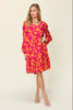 Double Take Full Size Printed Ruffle Hem Dress with Pocket Stylish & Functional Women Dress by Stevvex