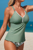 Four Leaf Clover O-ring Knot Back Straps Ricrac Trim V Neck Tankini Contrast Printed Swim Short 2pcs Set by Wild and Free Boutique