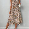 Floral Print A-Line Midi Dress with Pockets | Boho Vintage by FitiqueFit
