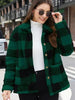 Beautiful Red Women Drop Shoulder Fuzzy Button-Up Jacket Soft And Comfortable Casual Fit Jacket by Stevvex