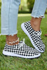 Color black Checkered Print Lace-up Detail Flat Shoes by Wild and Free Boutique