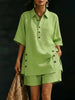 Short-Sleeve Shirt & Loose Pants Two-Piece Set – 4 Colors, S–5XL by FitiqueFit