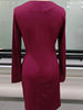 Front Ruched V-Neck Long Sleeve Dress by Wild and Free Boutique