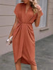 Pleated A-Line Midi Dress – V-Neck Sleeveless Summer Dress by FitiqueFit