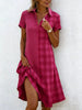 Women's Bohemian 3D Printed V-Neck Short-Sleeve Maxi Dress