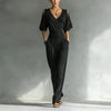 Women's V-Neck Slim Fit Straight Leg Jumpsuit by FitiqueFit