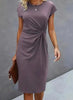 Front Knot Bodycon Midi Dress – Round Neck Sleeveless Tie Dress by FitiqueFit
