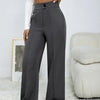 Ladies' Solid Color Loose Wide Leg Straight Leg Pants by FitiqueFit