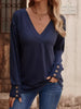 V-Neck Long Sleeve T-Shirt by Simply Love