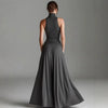 Women's Sleeveless High-Neck Top & Elegant Long A-Line Dress Two-Piece Set by FitiqueFit