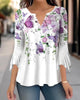 🌸 Asymmetrical Spike Button 3/4 Sleeve T-Shirt – Effortless Chic by FitiqueFit