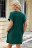 Short Sleeve Mini Dress with Pockets Casual & Stylish Everyday Wear by Stevvex