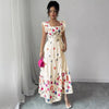 Women’s Puff Sleeve Floral Print Waist-Cinching Dress by FitiqueFit