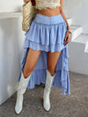 Devine High-Low Ruched Layered Skirt