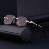 Gold Frame Cheetah Rimless Sunglasses – INS Hip-Hop Style by FitiqueFit