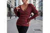 Women's Off-Shoulder Crossover Knit Sweater – Slim Fit Long Sleeve by FitiqueFit