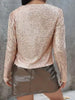 Elegant Women Full-Size Sequin Open Front Cropped Jacket With Glamorous Sparkle Luxury Women Party Jacket by Stevvex