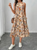 Floral Print A-Line Midi Dress with Pockets | Boho Vintage by FitiqueFit