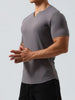 Men's Plus Size Notched Short Sleeve T-Shirt