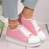 Women's Lace-Up Canvas Sneakers – Lightweight Flat Low-Top by FitiqueFit