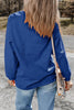 Dark Blue Rugby Game Day Embroidered Corduroy Sweatshirt by Wild and Free Boutique