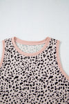 Leopard Print Round Neck Tank Top