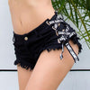 Tasseled Womens Trendy Ultra-Short Denim Shorts by My Store
