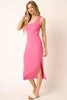 Side Slit Wide Strap Midi Tank Dress – Stylish, Sexy and Comfortable Midi Dress with Side Slits and Wide Straps by Stevvex
